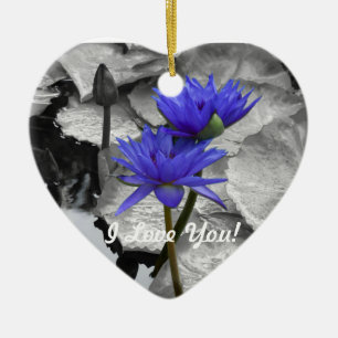 Water Lily Liebe "I Liebe You" Keramik Ornament