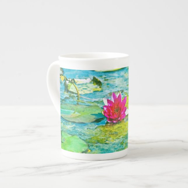 Water Lily Lilypad Prozellantasse (Vorderseite Links)