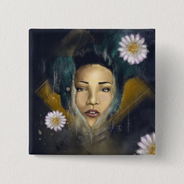 Water Lily Mermaid Button (Vorderseite)