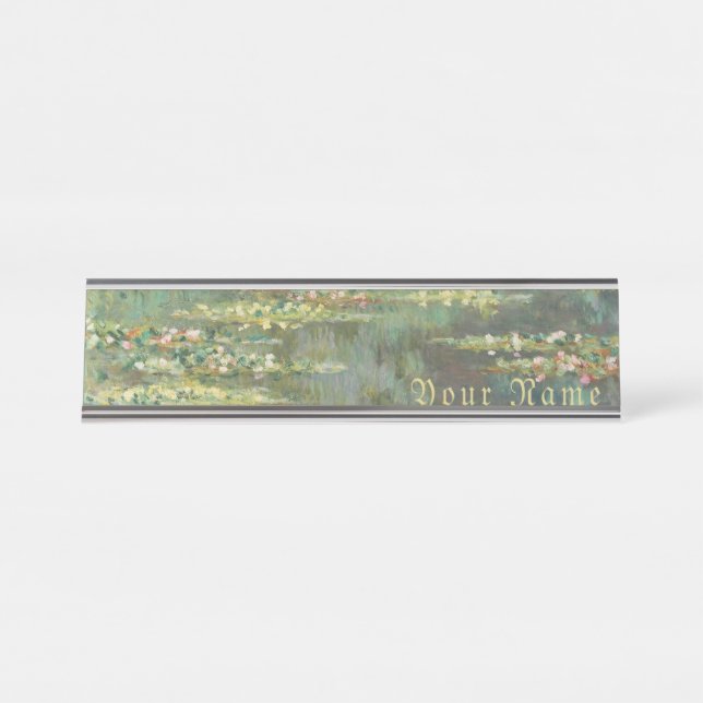 Water Lily Pond Claude Monet Schreibtischnamensplakette (Vorderseite )