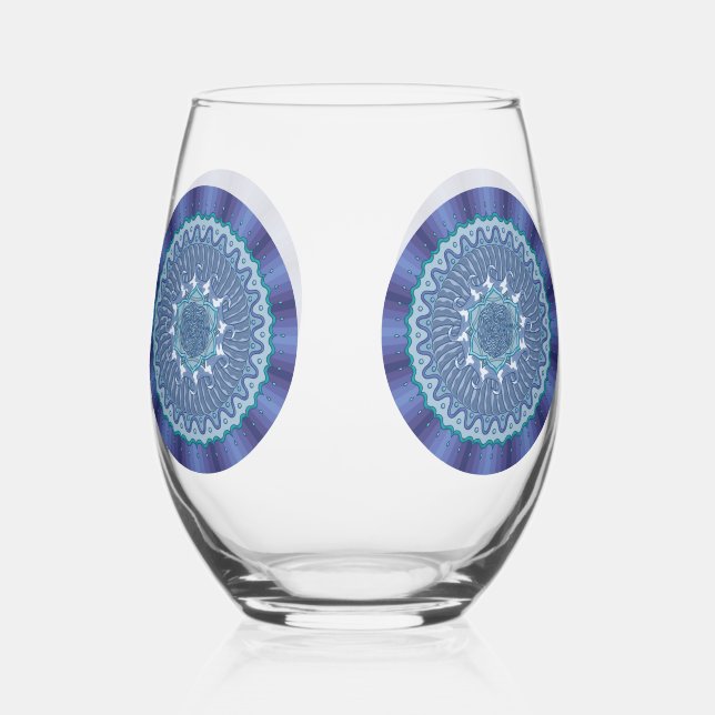 Water Mandala Weinglas Ohne Stiel (Vorderseite)