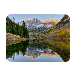 Water Maroon Bells Lake Aspen Trees Magnet