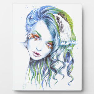 Water Meerjungfrau Mädchen Surreal Fantasy Portrai Fotoplatte