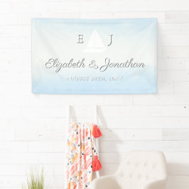 Water Meets Sky Watercolor Wedding Banner