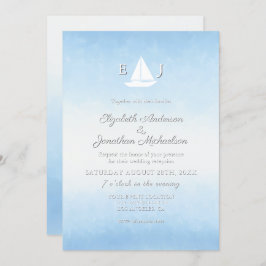 Water Meets Sky Watercolor Wedding Reception Einladung