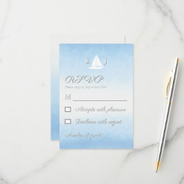 Water Meets Sky Watercolor Wedding RSVP Karte