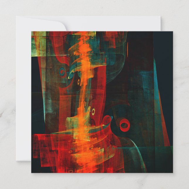 Water Orange Red Blue Modernes Abstraktes Kunstmus (Vorderseite)