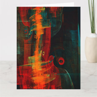 Water Orange Red Blue Modernes Abstraktes Kunstmus Dankeskarte