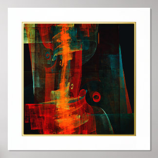 Water Orange Red Blue Modernes Abstraktes Kunstmus Foliendrucke