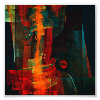 Water Orange Red Blue Modernes Abstraktes Kunstmus Fotodruck