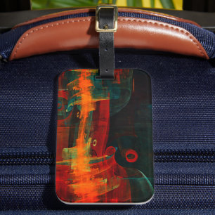 Water Orange Red Blue Modernes Abstraktes Kunstmus Gepäckanhänger