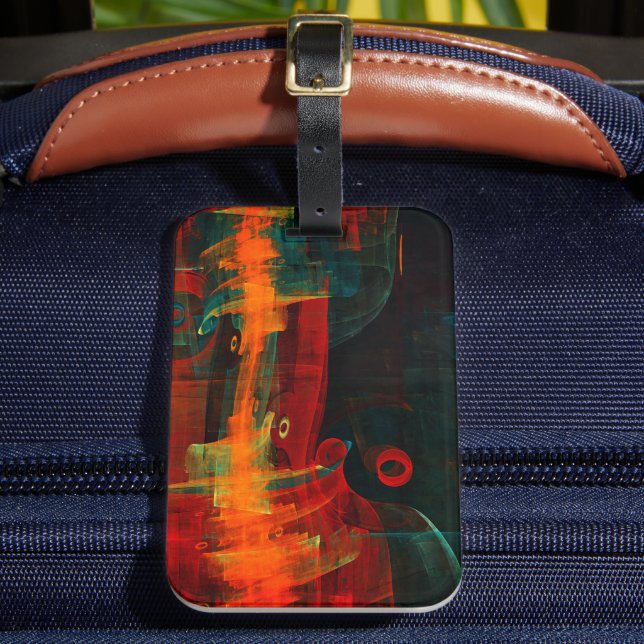 Water Orange Red Blue Modernes Abstraktes Kunstmus Gepäckanhänger (Vorderseite Insitu 2)