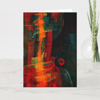 Water Orange Red Blue Modernes Abstraktes Kunstmus Karte
