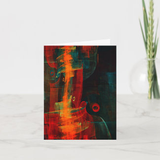 Water Orange Red Blue Modernes Abstraktes Kunstmus Karte