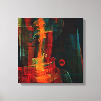 Water Orange Red Blue Modernes Abstraktes Kunstmus Leinwanddruck