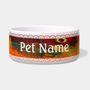 Water Orange Red Blue Modernes Abstraktes Kunstmus Napf