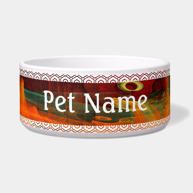 Water Orange Red Blue Modernes Abstraktes Kunstmus Napf (Vorderseite)