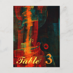 Water Orange Red Blue Modernes Abstraktes Kunstmus Postkarte