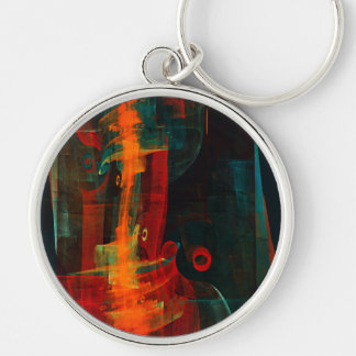 Water Orange Red Blue Modernes Abstraktes Kunstmus Schlüsselanhänger