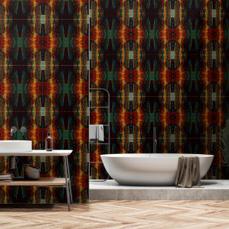 Water Orange Red Blue Modernes Abstraktes Kunstmus Tapete