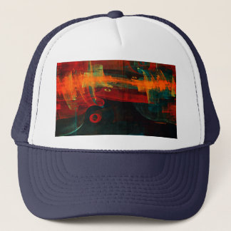 Water Orange Red Blue Modernes Abstraktes Kunstmus Truckerkappe