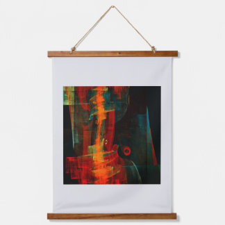 Water Orange Red Blue Modernes Abstraktes Kunstmus Wandteppich Mit Holzrahmen