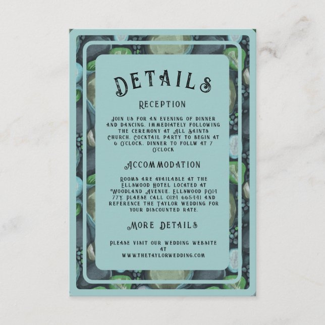 Water Pebbles - wedding enclosure card vertical Begleitkarte (Vorderseite)