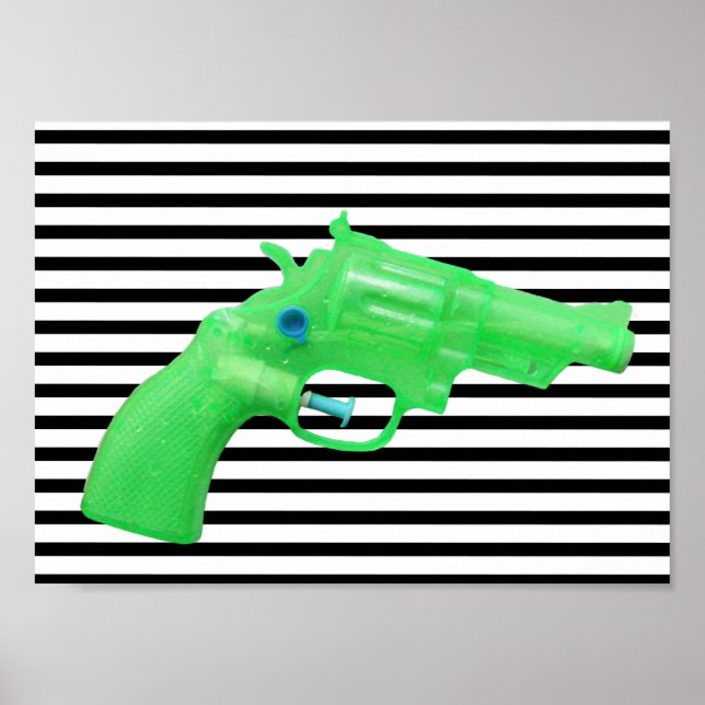 Water pistol toy Wasserpistole Spielzeug photo art Poster (Vorne)