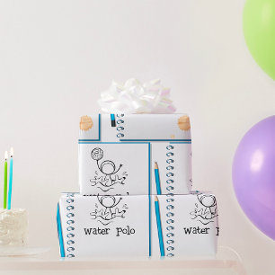Water Polo Doodle Sketch HandGezeichnet Wasserspor Geschenkpapier