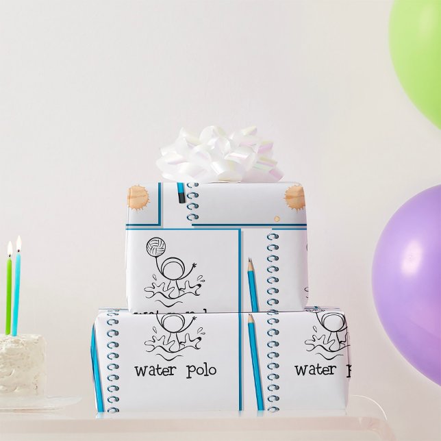 Water Polo Doodle Sketch HandGezeichnet Wasserspor Geschenkpapier (Von Creator hochgeladen)