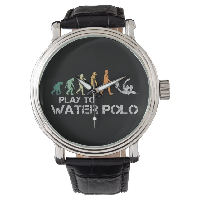 Water Polo Evolution Retro Funny Gift for Man Armbanduhr (Vorderseite)
