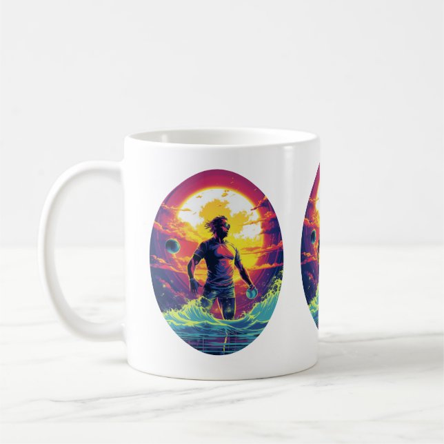 Water Polo Player Colorful Waterpolo Kaffeetasse (Links)