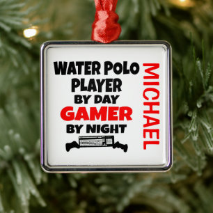 Water Polo Player Lieben Videospiele spielen Ornament Aus Metall