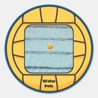 Water Polo Rahmen (fügen Sie Ihr eigenes Foto hinz Runder Aufkleber