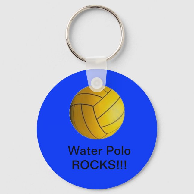 Water Polo Rocks !! Schlüsselanhänger blau (Vorderseite)