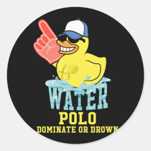 Water Polo Rubber Duck Dominate oder Drop on Funny Runder Aufkleber