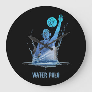 Water Polo Vintag Sports Athlete mit Ball Große Wanduhr