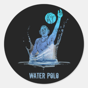 Water Polo Vintag Sports Athlete mit Ball Runder Aufkleber