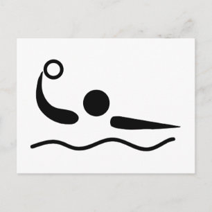 Water Polo Waterpolo Piktogramm Postkarte