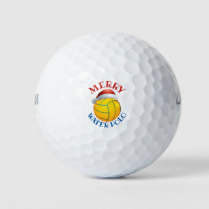 Water Polo Weihnachtsball mit Weihnachtsmannmütze Golfball