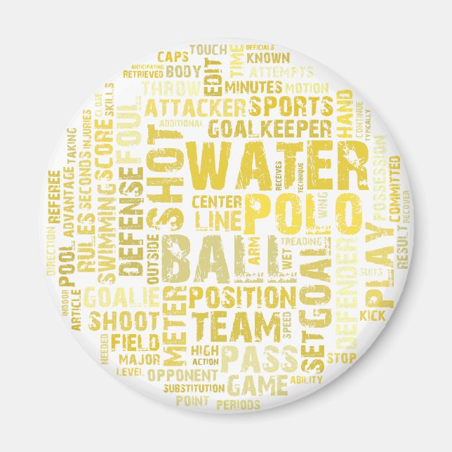 Water Polo Word Cloud Products Magnet (Vorne)