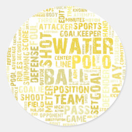 Water Polo Word Cloud Products Runder Aufkleber