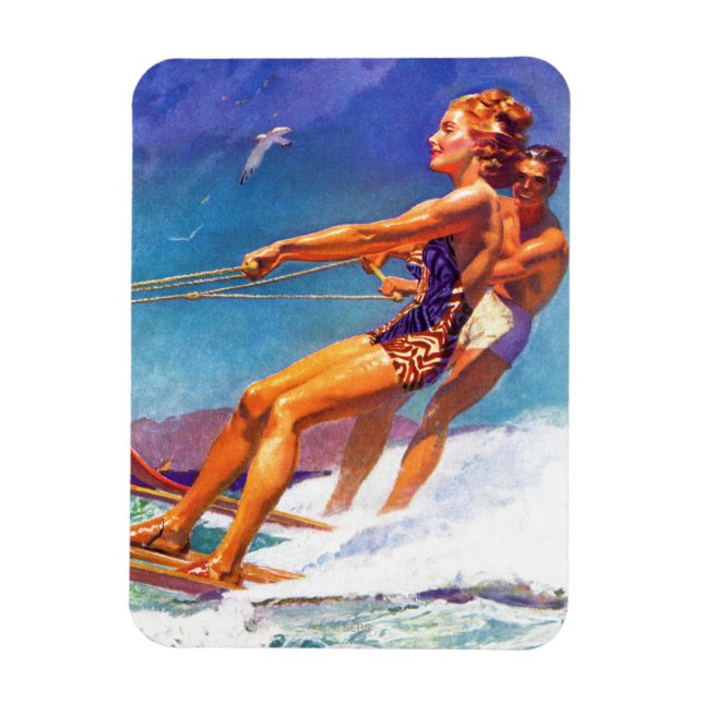 Water Ski by McClelland Barclay Magnet (Vertikal)
