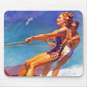 Water Skier von McClelland Barclay Mousepad