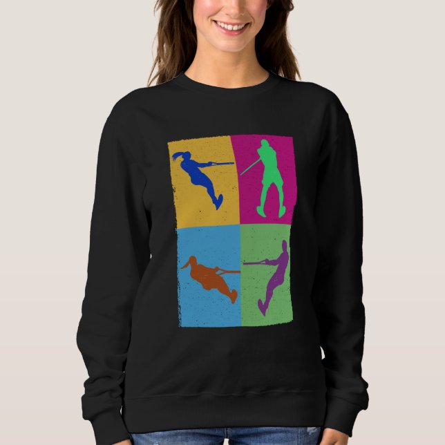water skiing cute girl colerful women colerful Wat Sweatshirt (Vorderseite)