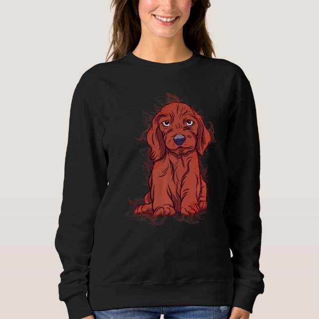 Water Splash Art Cute Sitting Dog Dachshund Premiu Sweatshirt (Vorderseite)
