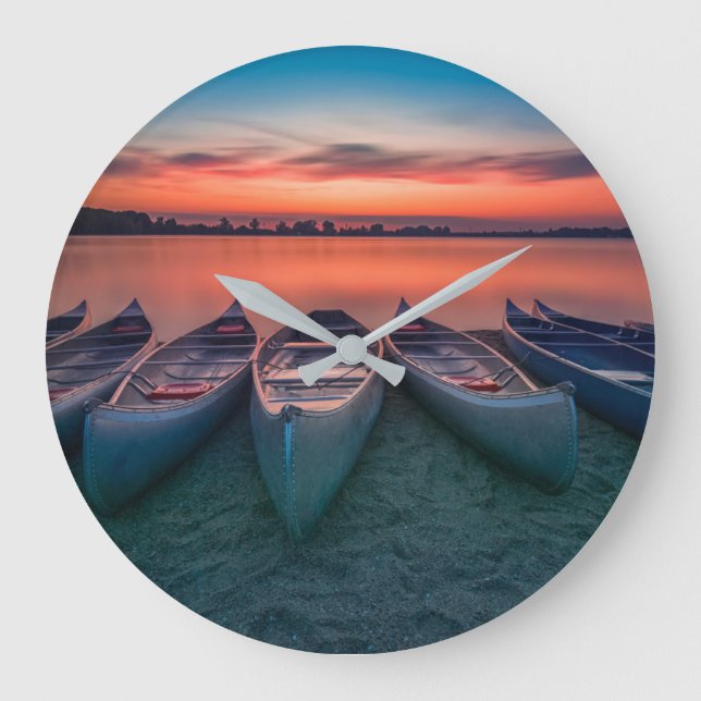 Water | St. Louis Missouri Bay Große Wanduhr (Vorderseite)