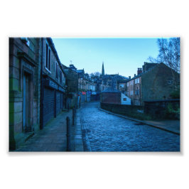 Water Street Todmorden - Cobbled Charm at Dusk Fotodruck