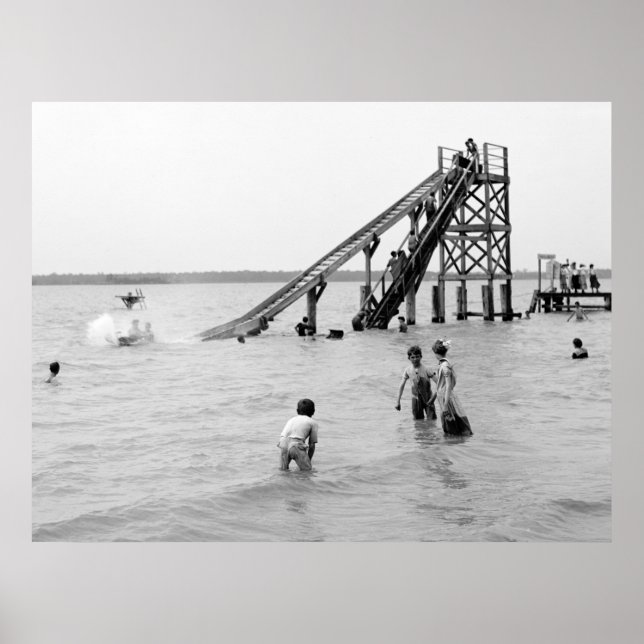 Water Toboggan, Bois Blanc Island, MI 1903 Poster (Vorne)