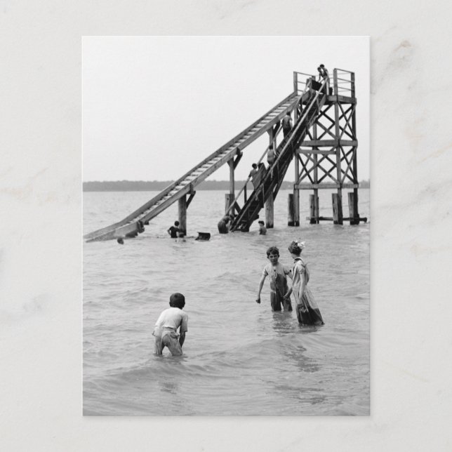 Water Toboggan, Bois Blanc Island, MI 1903 Postkarte (Vorderseite)